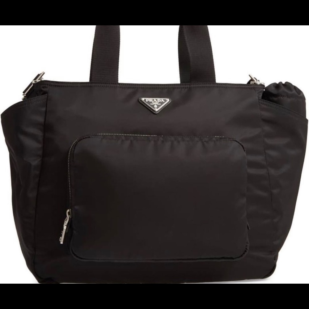Prada black nylon diaper bag